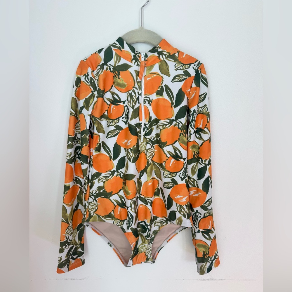 MOTT50 adorable tangerine rashguard swimsuit